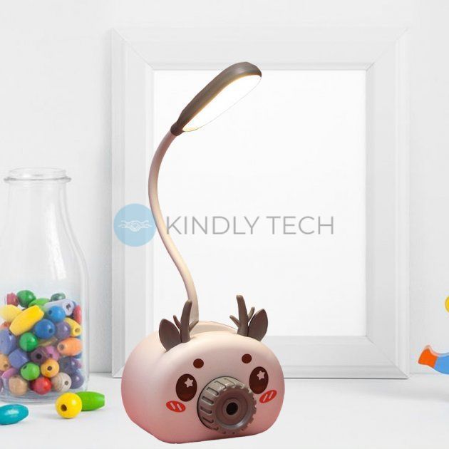 Лампа настольная с органайзером для ручек и подставкой телефона Quite Light Deer с точилкой карандашей, В ассортименте