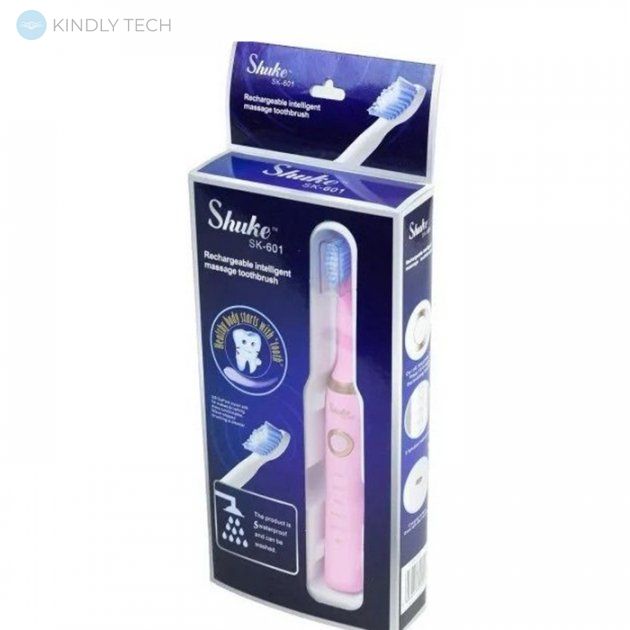 Електрична зубна щітка Shuke з 4-ма насадками Рожева