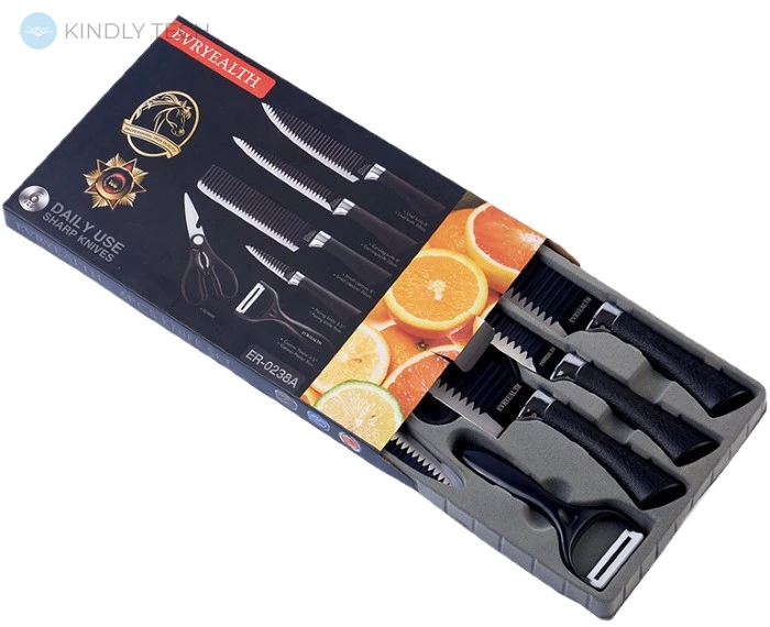 Комплект кухонных ножей из нержавеющей стали Zep-line ZP-035 из 6 предметов