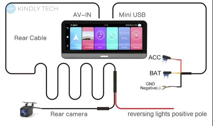 Современный видеорегистратор Android 8" inch touch screen, Android 8.1, 2/32GB 4G