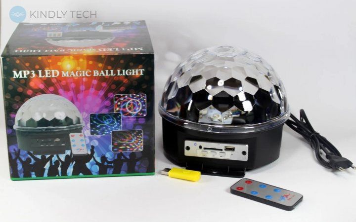 Светодиодная диско лампа музыкальный диско-шар Musik Ball M6 + BT