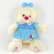 М'яка іграшка плюшевий Ведмедик білого кольору, довжиною 45 см, з бантиком і сукнею, Blue