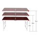 Розкладний стіл валізу Folding Table для пікніка зі стільцями 120х60х70 / 55 Коричневий