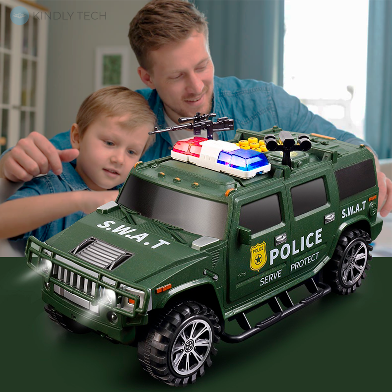 Електронна скарбничка-сейф Машинка Hummer S.W.A.T, з кодовим замком та сканером відбитка пальця Pyggy Bank, Зелений