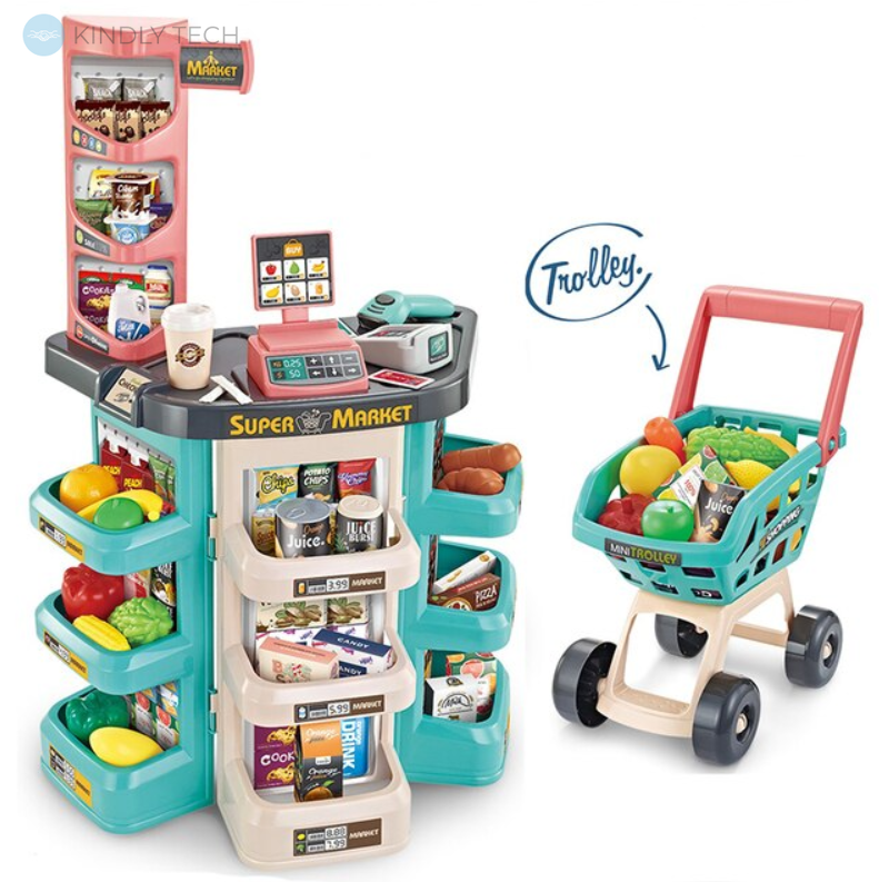 Дитячий ігровий набір "Магазинчик" з візком, 47 предметів