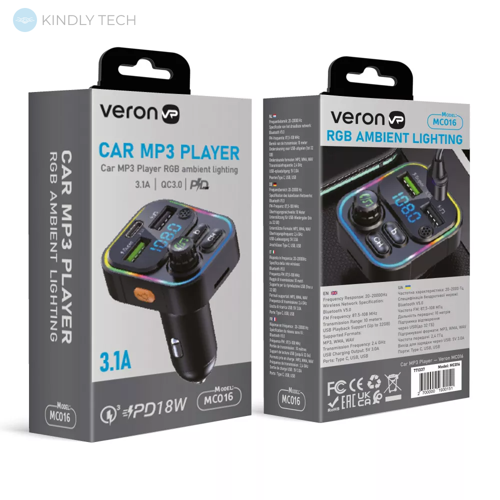Автомобильный Fm Modulator MP3 — Veron — MC016