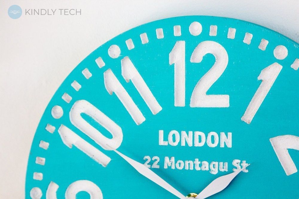 Настінний годинник «Лондон» (колір бірюза), бірюзовий