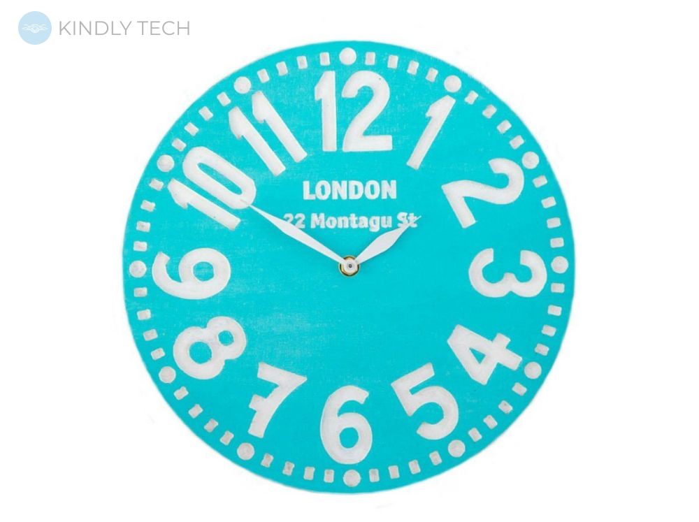 Настінний годинник «Лондон» (колір бірюза), бірюзовий