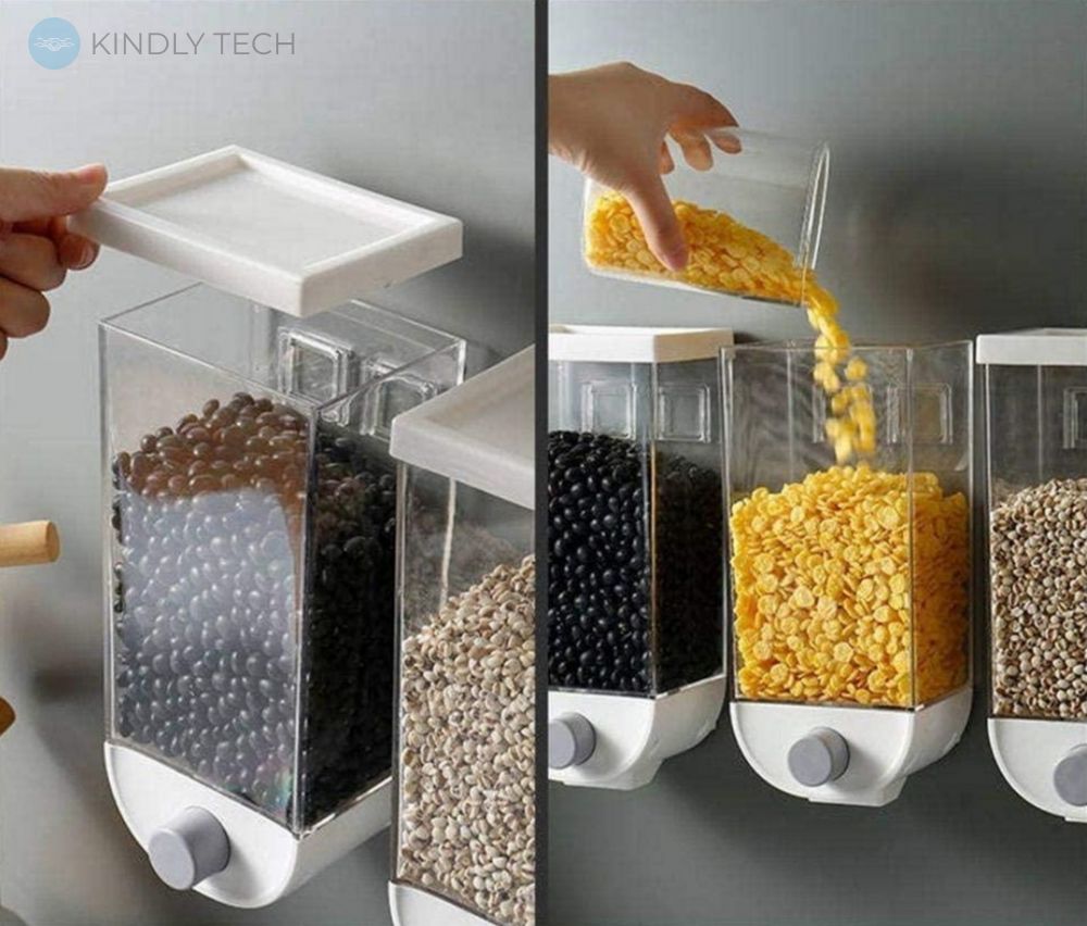 Ємність для зберігання зернових круп, настінний Cereal Dispenser 1 кг