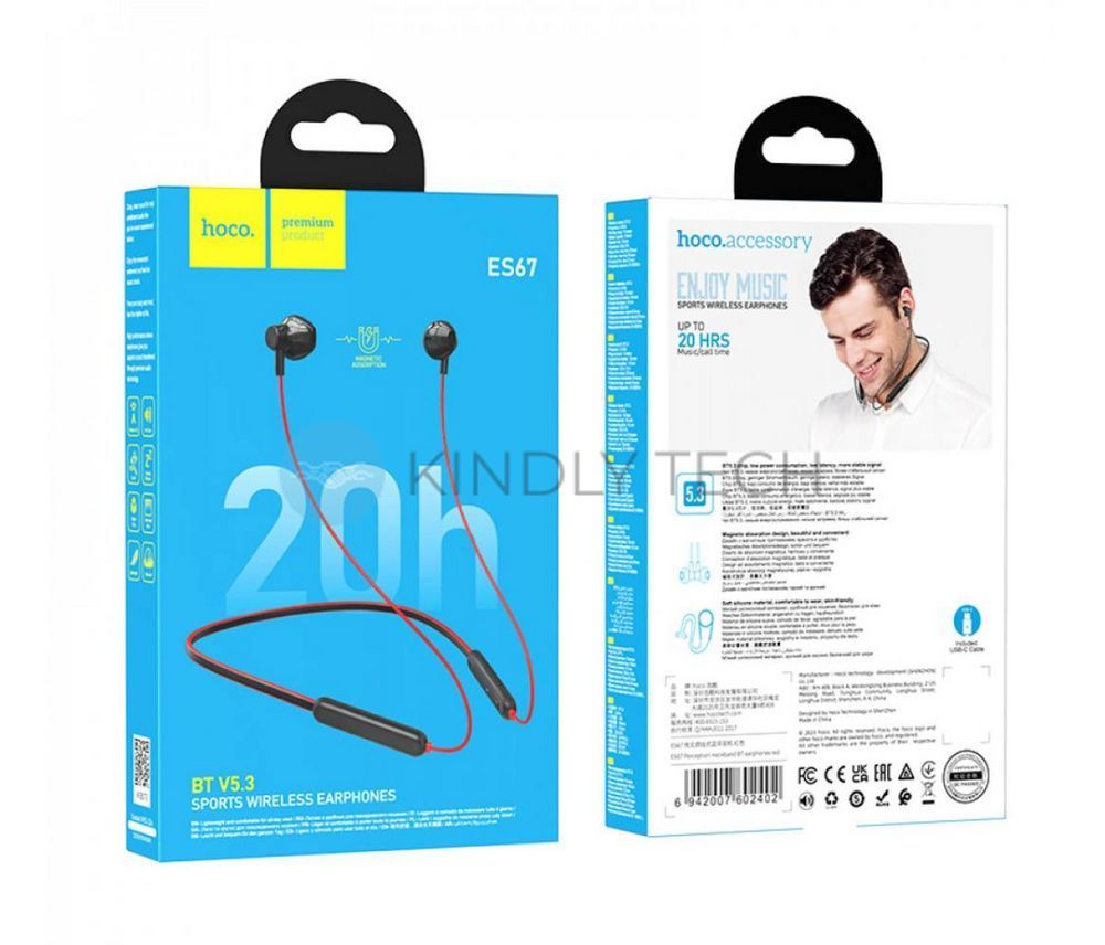 Бездротові Навушники Bluetooth Hoco ES67 червоні