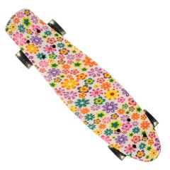 Скейт Пенни Борд (Penny Board) со светящимися колесами, Цветы