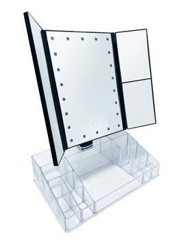 Тройное зеркало с LED подсветкой с органайзером MA-19