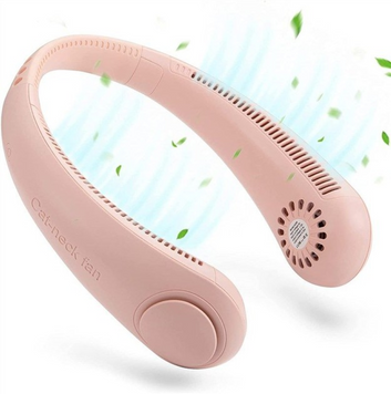 Портативний безлопатевий вентилятор на шию Leafless Hanging Neck Fan X5,Рожевий