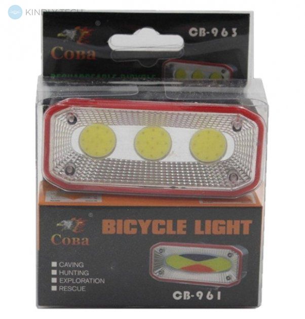 Потужний велосипедний ліхтарик СОВА CB-963 з USB та акумулятором