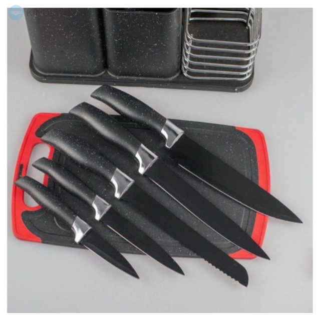 Набор кухонных принадлежностей и ножей с подставкой Zepline ZP-045 (14 предметов)