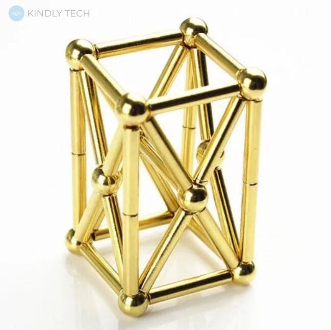 Магнитный конструктор Neocube 36 шт. магнитные палочки и 26 шт. золотые шарики Gold