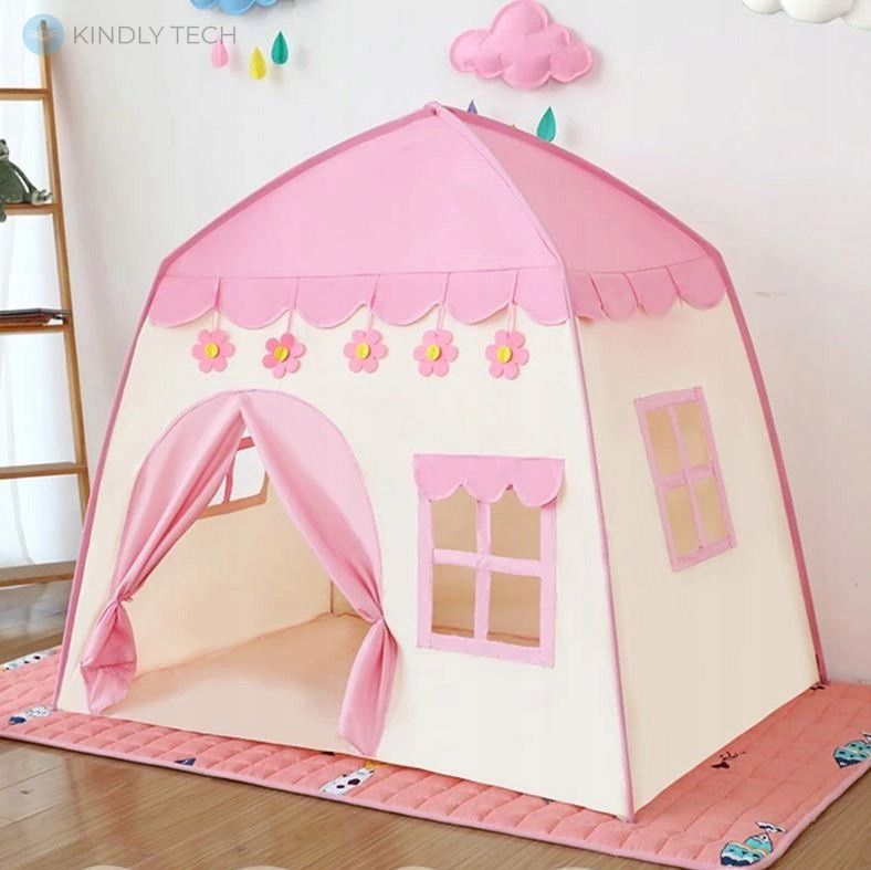 Детская игровая палатка в виде домика Розовая