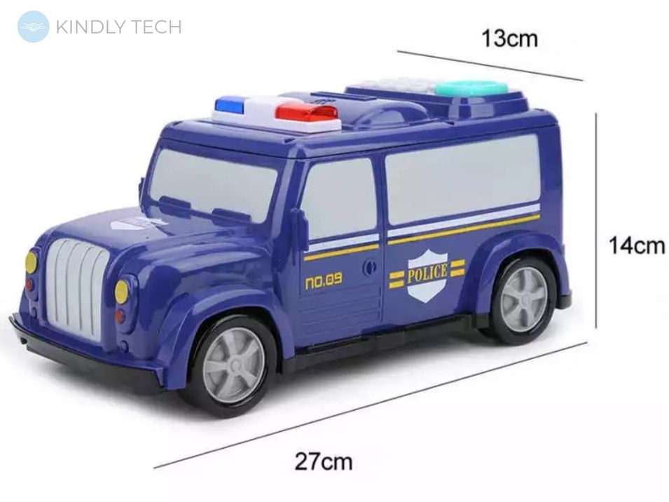 Іграшковий сейф-скарбничка з кодом і сканером відбитка пальця "Поліцейська машина"