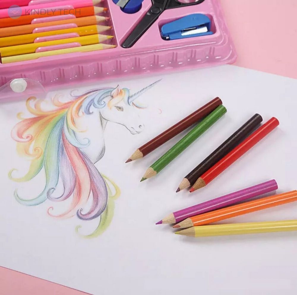 Детский набор художника для творчества в чемодане на 150 предметов, Pink