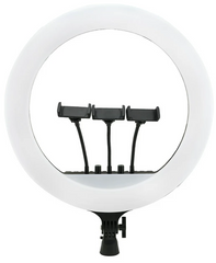 Кольцевая LED лампа R-18 на три крепления для смартфона, диаметр 45 см