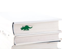 Закладка для книг «Динозавр Трицератопс», Зелёный