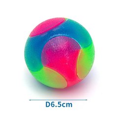 М'яч для собак котів 6.5 см світлодіодний миготливий триколірний Nobleza