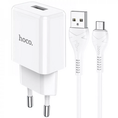 Мережевий зарядний пристрій 2.1A 1U | Micro Cable (1m) - Hoco N9 - White