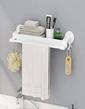 Настенная вешалка для полотенец в ванной комнате Simple Towel Rack YH6614, Белая