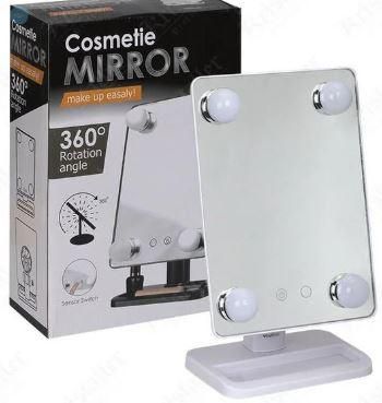 Дзеркало Cosmetie mirror 360 Rotation Angel з підсвічуванням для макіяжу