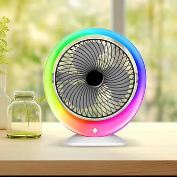 Настольный вентилятор JKANGJIA VU-04 с аккумулятором 1200 мАч и RGB-подсветкой