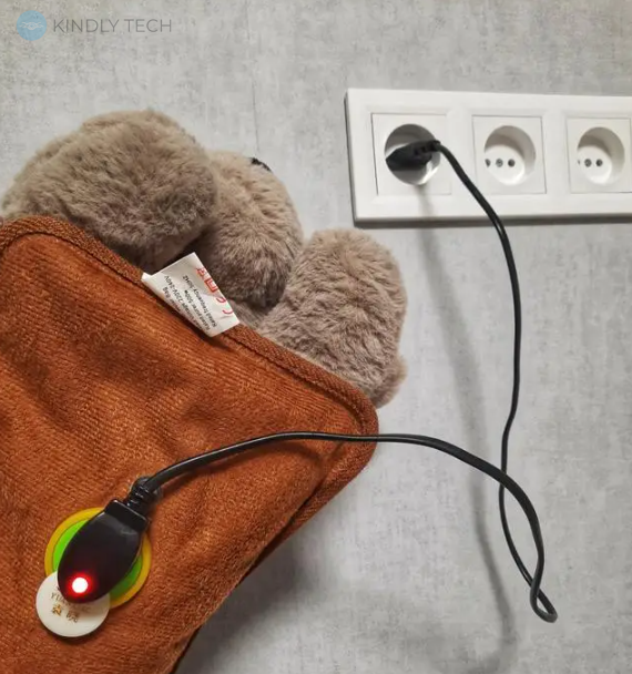 Электрогрелка-муфта для рук на молнии, мишка