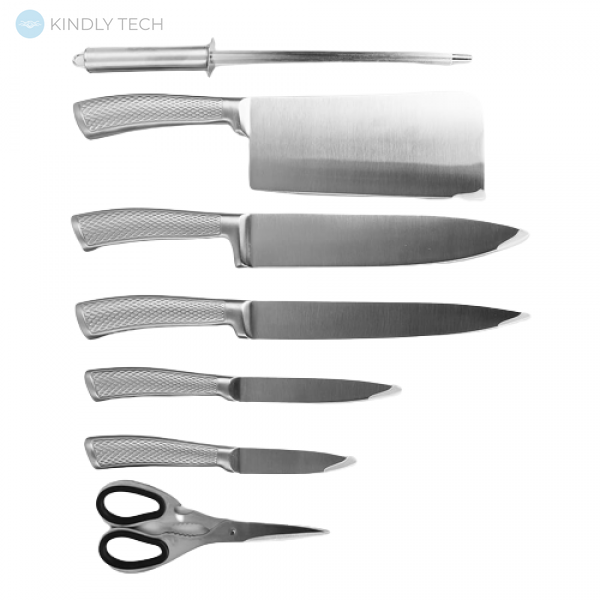 Набір ножів із нержавіючої сталі на підставці (8 предметів) Maestro MR-1412