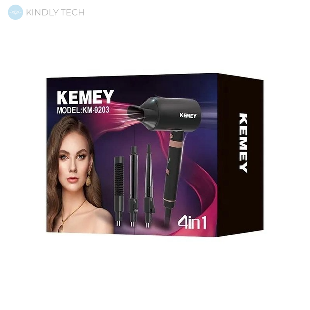 Фен стайлер для волос 4 в 1 Kemei KM-9203 для завивка и создания объема