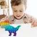 Іграшка-антистрес Pop It кольору веселки з безліччю пупирок, Динозавр