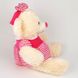 Мягкая игрушка плюшевый Мишка белого цвета, длиной 45 см, с бантиком и платьем, Pink