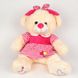 М'яка іграшка плюшевий Ведмедик білого кольору, довжиною 45 см, з бантиком і сукнею, Pink