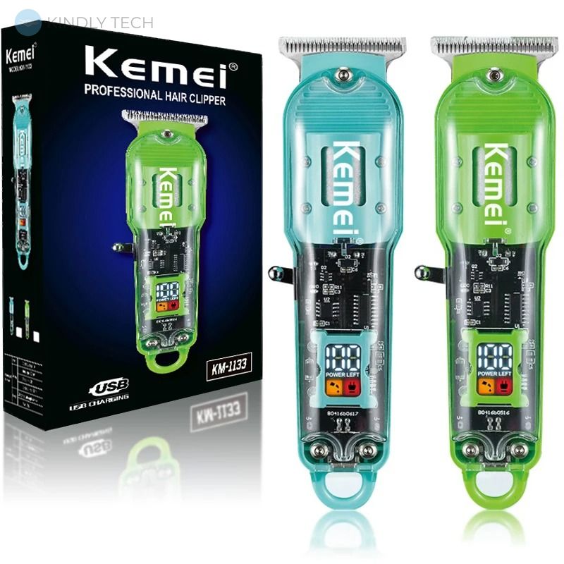 Машинка-триммер для стрижки волос KEMEI KM-1133 аккумуляторная, в ассортименте
