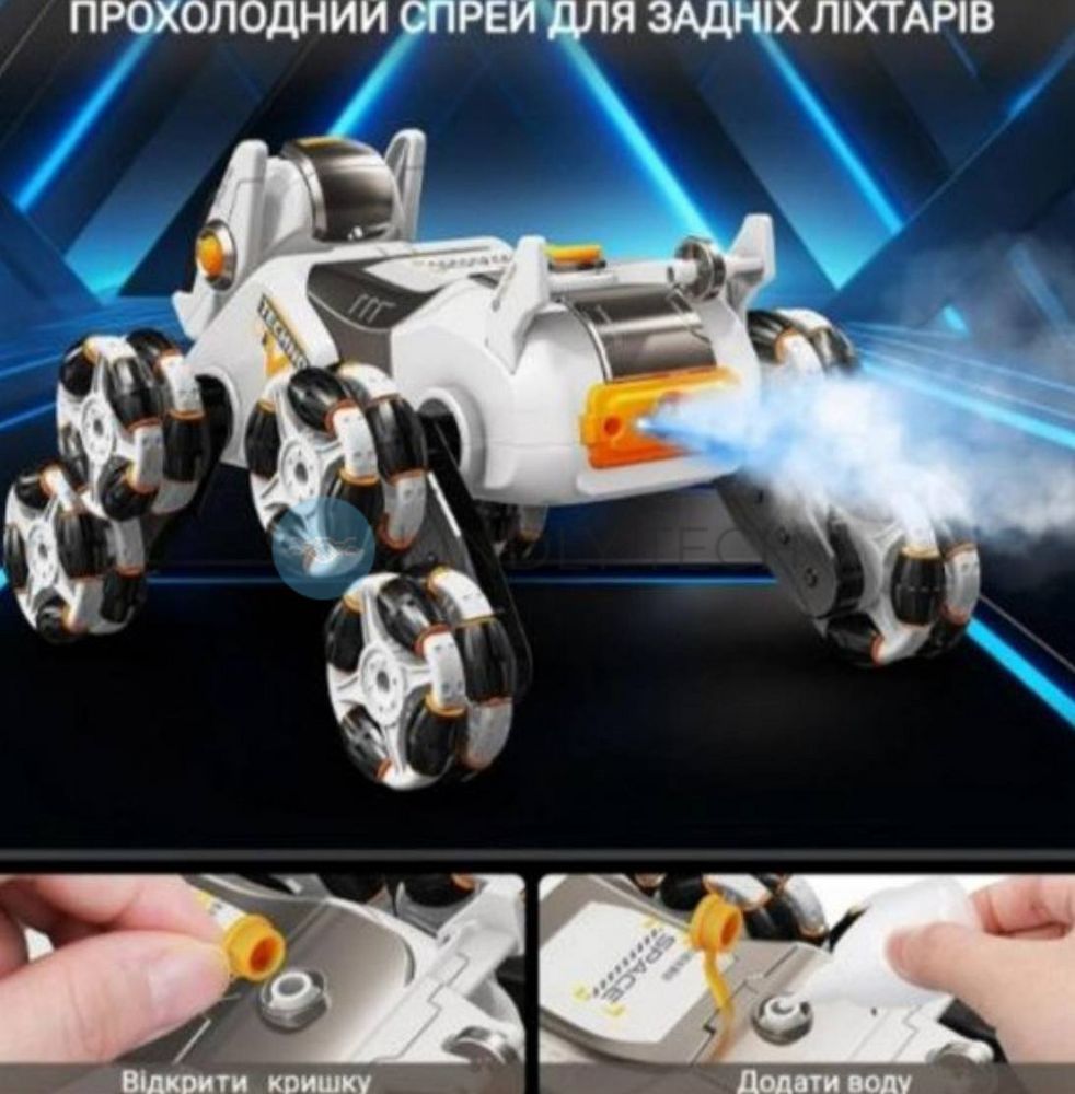 Робот собака Eight Wheeled ROBOT DOG восьмиколісна трюкова, з пультом д/в, радіокерована
