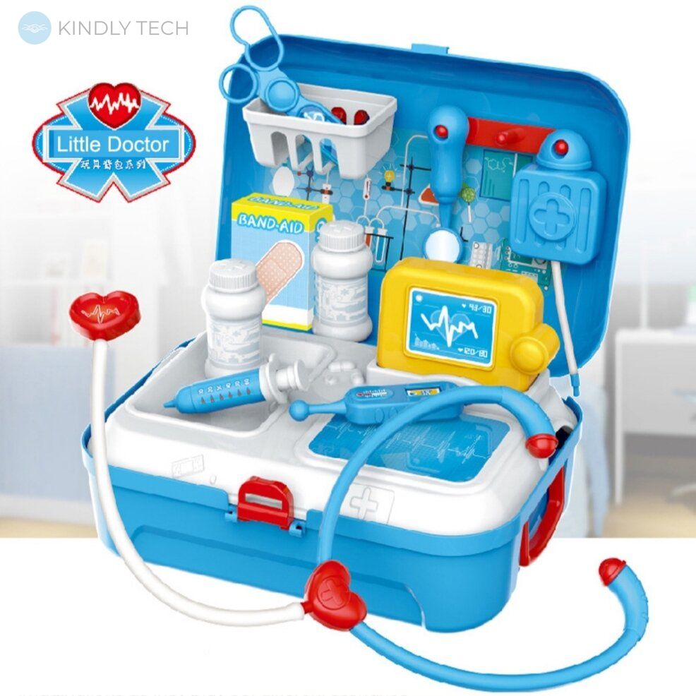 Игровой набор детский доктор на 17 предметов в портативном рюкзаке Doctor toy