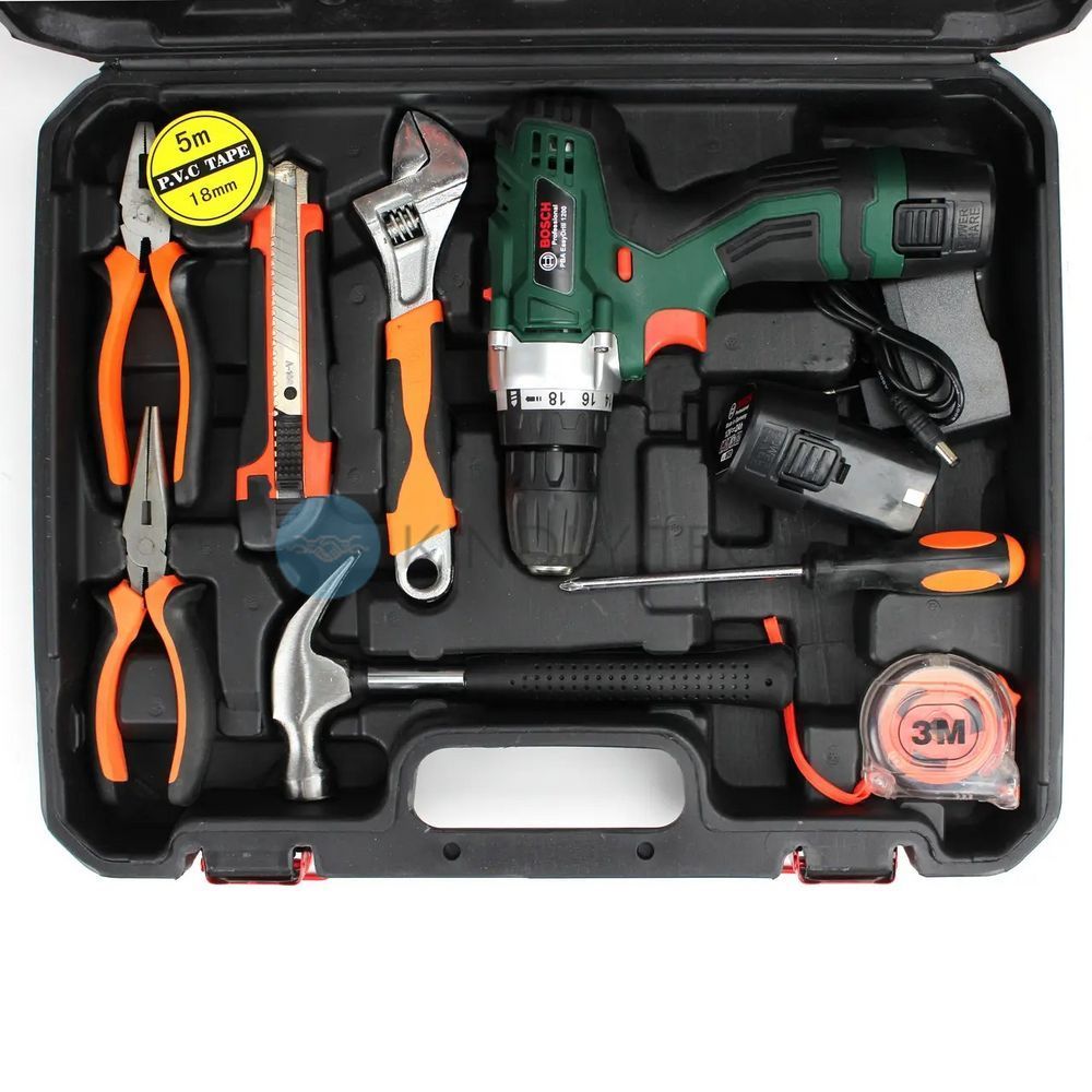 Акумуляторний шуруповерт Bosch PBA EasyDrill 1200 (12V, 2Ah) з набором інструментів