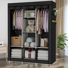 Складной тканевый шкаф Storage Wardrobe 88130 Черный