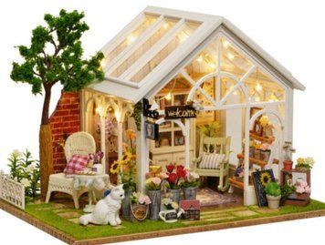 Ляльковий будинок 3D Румбокс &laquo;Цветочная оранжерея&raquo; DIY з пилезахисним куполом