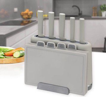 Набор кухонных ножей Maestro MR-1412 с разделочными досками, 10 предметов, GREY