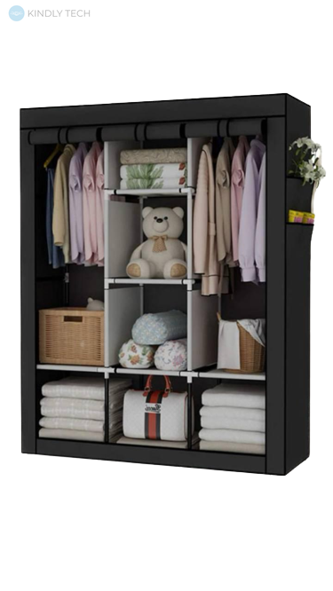 Складаний тканинний шафа Storage Wardrobe 88130 Чорний
