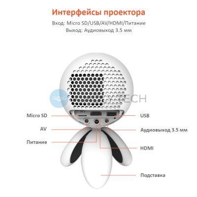 Мультимедийный Мини-роектор Led Projector YG220 Android WiFi, Белый