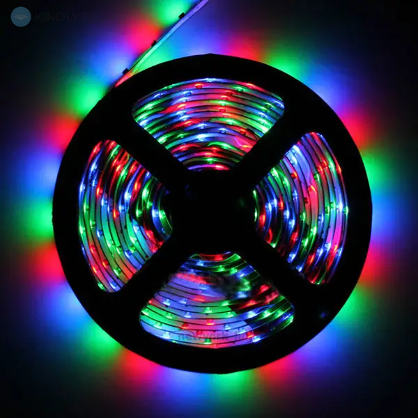 Світлодіодна стрічка (Rope-Lights) SMD5050-RGB bluetooth універсальна прозорий провід 5м, Різнокольорова
