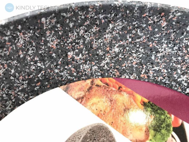 Сковорода з кришкою з антипригарним гранітним покриттям Benson BN-538 24 х 4.8 см