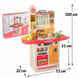 Детская большая интерактивная кухня с водой Fun Cooking с подсветкой, звуком, паром, Розовая