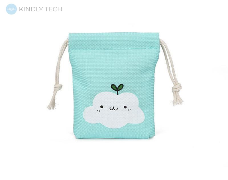 Рюкзак школьный, набор 5 в 1 (рюкзак, сумка, пенал, косметичка, мешочек) "Облачко" turquoise