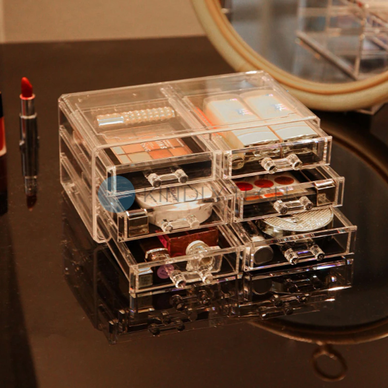 Настільний акриловий органайзер для косметики Cosmetic Storage Box 4 ящики